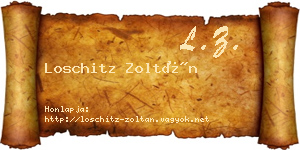 Loschitz Zoltán névjegykártya